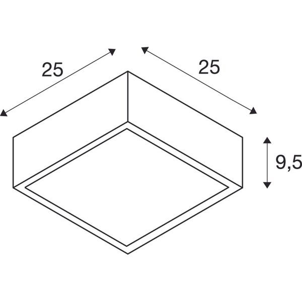 GL 105 E27, max. 2x25W, angular, white plaster image 5