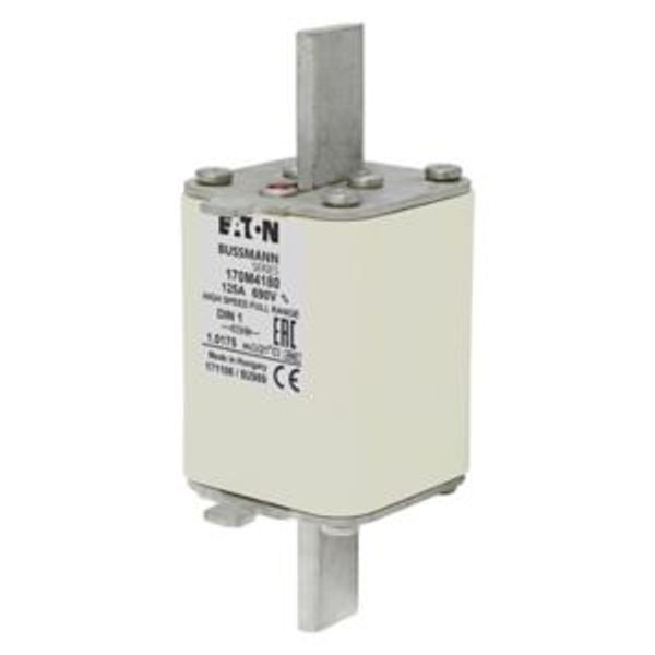 Fuse-link, high speed, 125 A, AC 690 V, DIN 1, 52 x 66 x 135 mm, gR, DIN, IEC, single indicator image 4