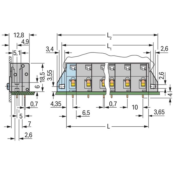 PCB terminal block push-button 2.5 mm² gray image 2