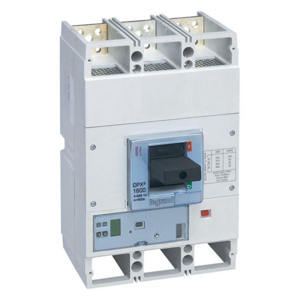 422910 Circuit breaker DPX3 1600 3P poles,rated current of 500A and S10 electronic protection unit image 1