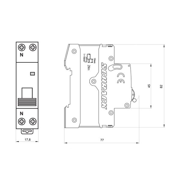 Miniature Circuit Breaker (MCB) AMPARO 6kA, B 6A, 1+N, 1MW image 12