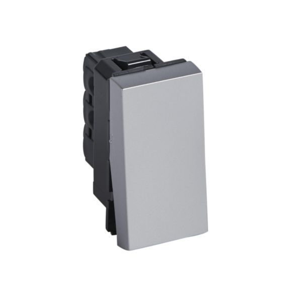 Arteor 1 Way 6A Push Button 1 Module Square Soft Alu image 1