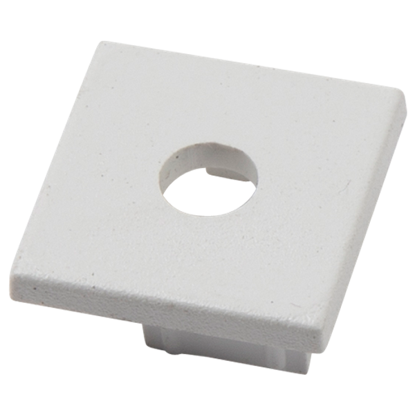 End Cap with hole for Plaster In Profile 15.5x15mm IP20 White image 2