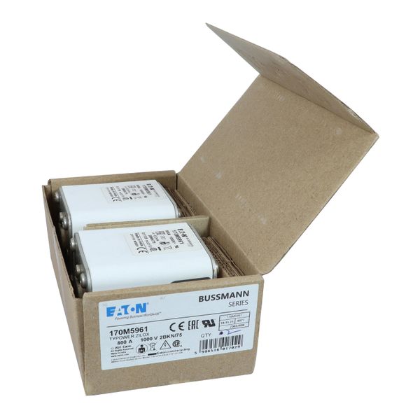 Fuse-link, high speed, 800 A, AC 1000 V, size 2, 59 x 77 x 75 mm, aR, IEC, UL, single indicator image 24