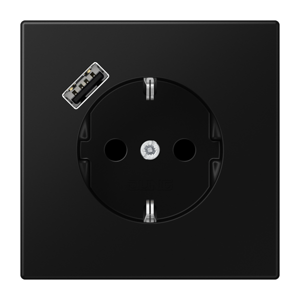 SCHUKO socket with USB charger LS1520-18ASWM image 1