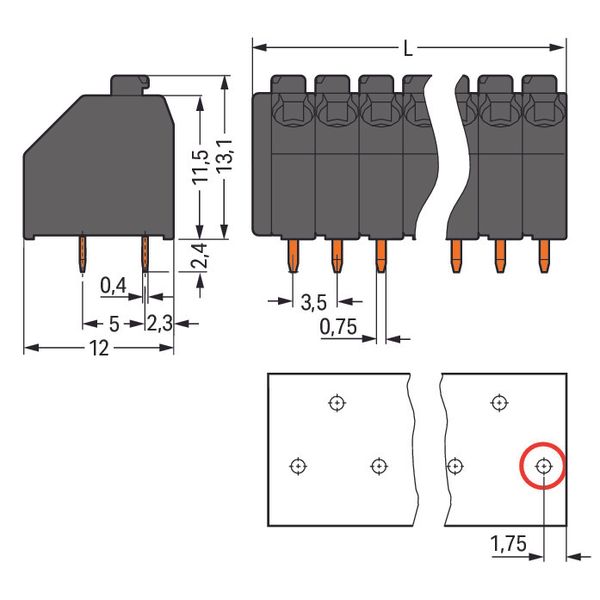 THR PCB terminal block;push-button;1.5 mm²;black image 2