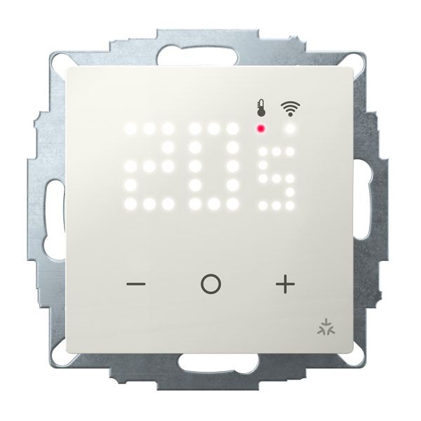 Smart Home capable flush-mounted thermostat as a room controller, RAL 9010 glossy 55x55, AC 230V, Triac, 5 actuators of 3 watts each can be switched image 1