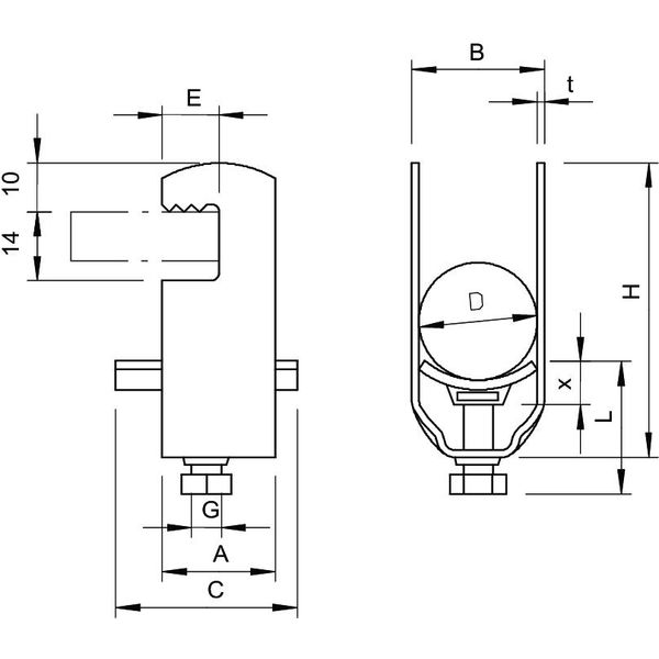 2056F 22 FT Clamp clip  16-22mm image 2