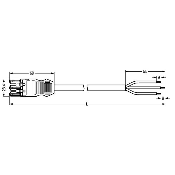 pre-assembled connecting cable Eca Socket/open-ended red image 3