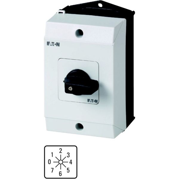 Step switches, T0, 20 A, surface mounting, 4 contact unit(s), Contacts: 7, 45 °, maintained, With 0 (Off) position, 0-7, Design number 146 image 1