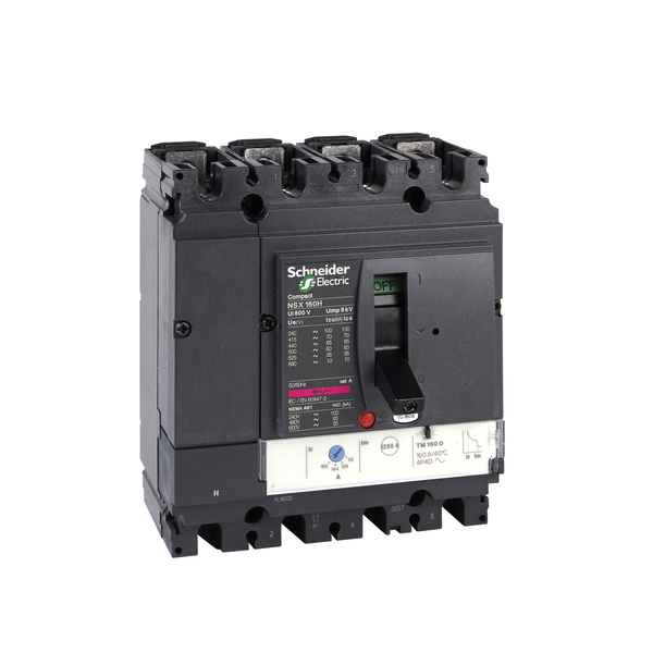 circuit breaker ComPact NSX160N, 50 kA at 415 VAC, TMD trip unit 125 A, 4 poles 4d image 4