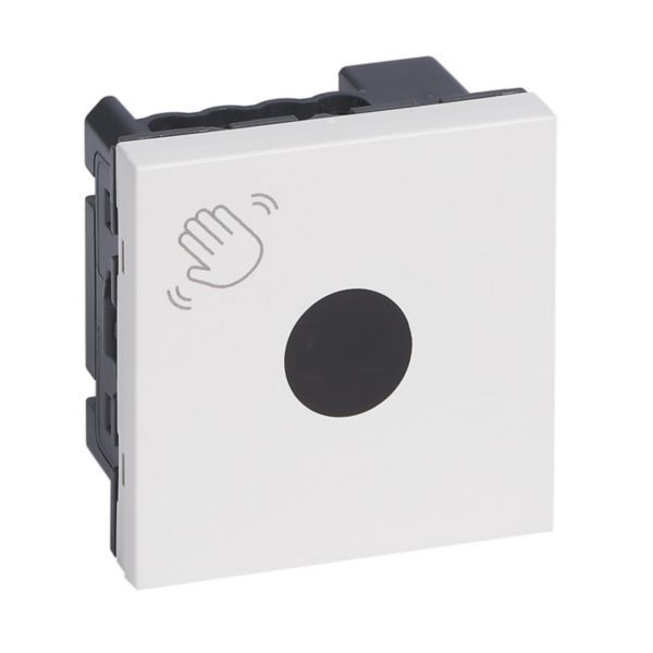 Mosaic contactless switch for 2-module door control - antimicrobial white image 1