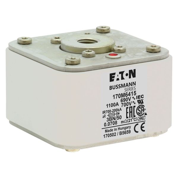 Fuse-link, high speed, 1100 A, AC 690 V, size 3, aR, IEC, UL, single indicator image 15