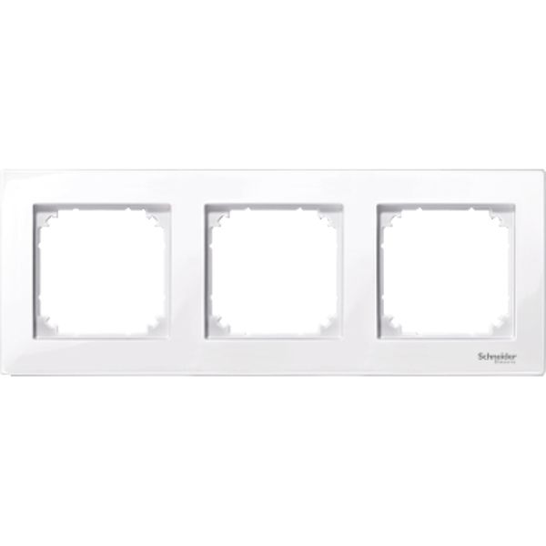 M-PLAN frame, 3-gang, active white, glossy image 2