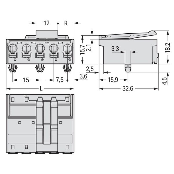 1-conductor male connector Push-in CAGE CLAMP® 2.5 mm² light gray image 6