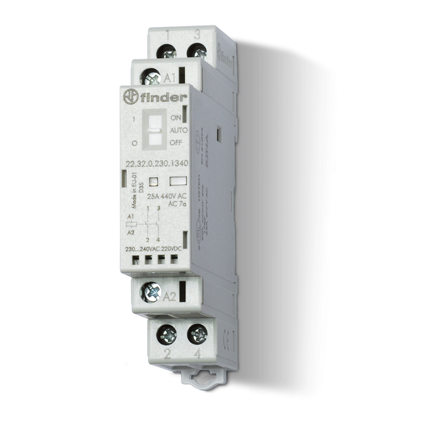 Mod.contactor 17,5mm.1NO+1NC 25A/230VUC, AgSnO2/Mech.ind./LED (22.32.0.230.4520) image 1