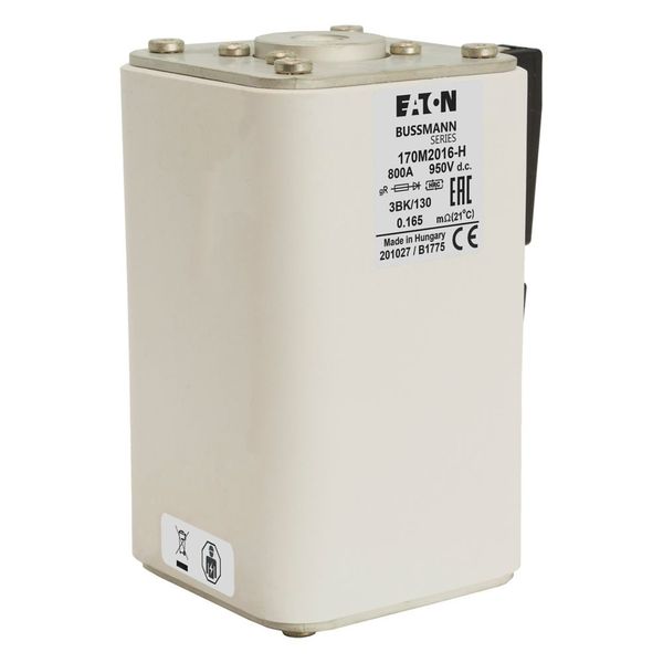 Fuse-link, high speed, 800 A, DC 900 V, size 3, 74 x 90 x 131 mm, gR, IEC, single indicator image 15