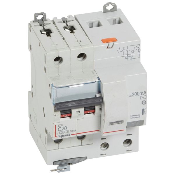 RCBO - DX³ 6000 -10 kA -2P-230 V~ -20 A -300 mA -AC type image 1