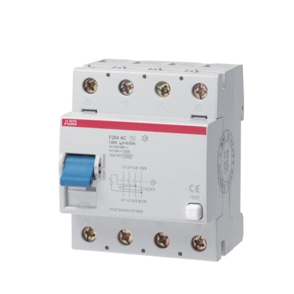 F204 AC-125/0.1 Residual Current Circuit Breaker 4P AC type 100 mA image 2