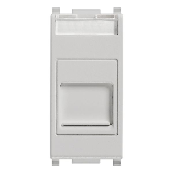 RJ11 phone jack 6/4 +cover Silver image 1