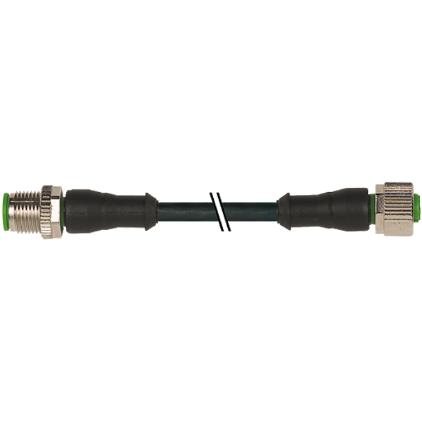 M12 male 0° / M12 female 0° A-cod. PVC 4x0.34 bk UL/CSA 29m image 1