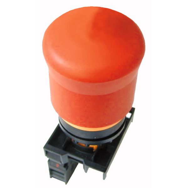 Emergency stop/emergency switching off pushbutton, RMQ-Titan, Mushroom-shaped, 38 mm, Non-illuminated, Pull-to-release function, 1 NC, 1 N/O, Red, yel image 1