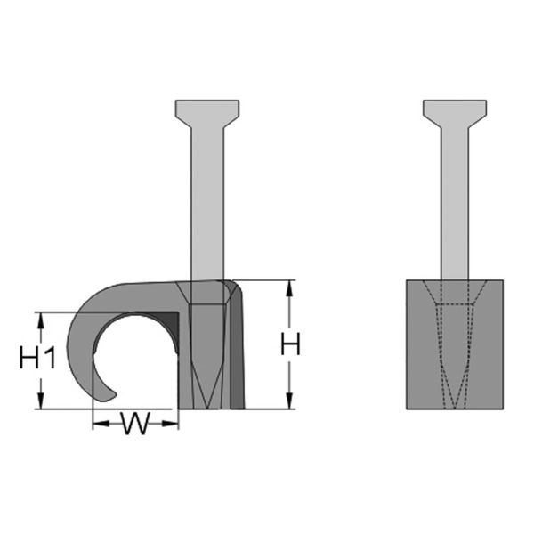 Nail clips for round cables 5-7 black image 1