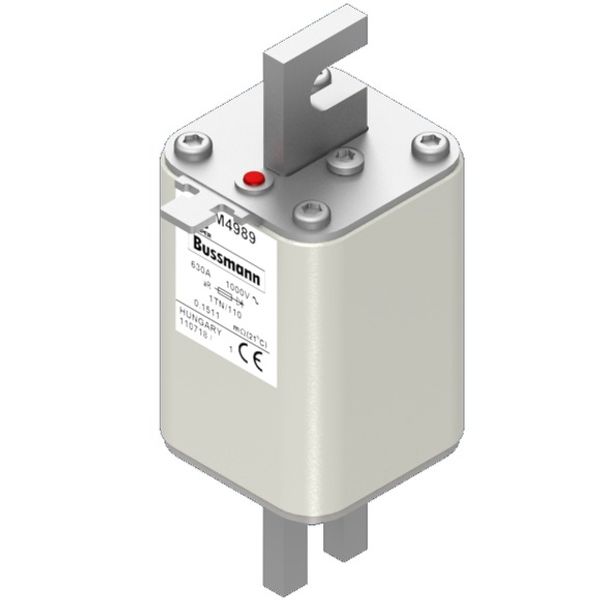 Fuse-link, high speed, 630 A, AC 1000 V, DIN 1, 51 x 69 x 138 mm, aR, DIN, IEC, type T indicator image 2