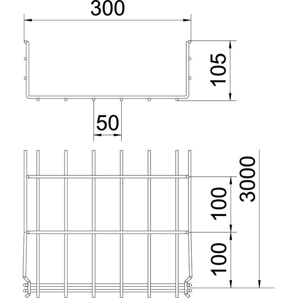 GRM 105 300 A2 Mesh cable tray GRM  105x300x3000 image 2