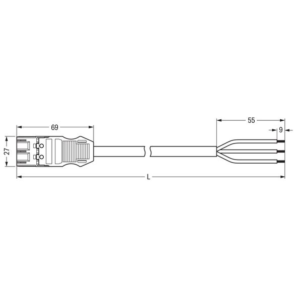 pre-assembled connecting cable;Eca;Plug/open-ended;gray image 5