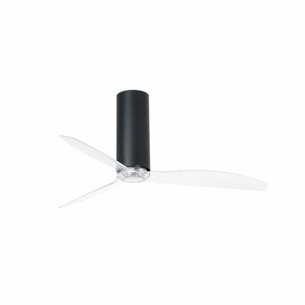 TUBE FAN MATT BLACK/TRANSPARENT CEILING FAN WITH D image 1