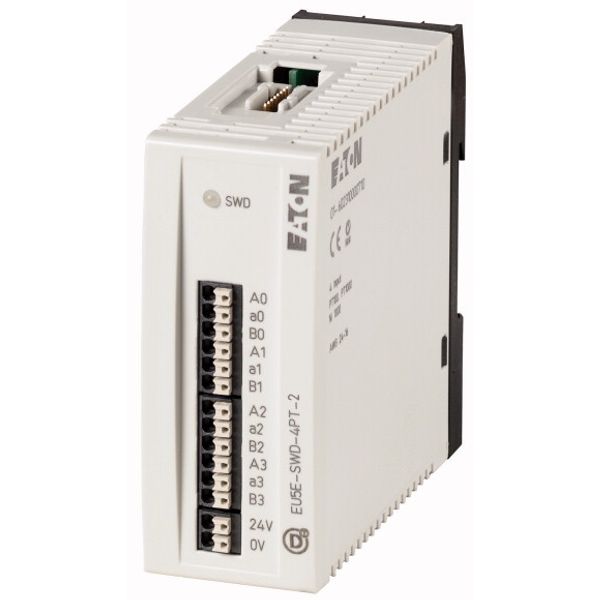 SmartWire-DT I/O module, 24 V DC, 4 AI configurable Pt100 / Pt1000: -100 - +400°C, Ni1000: -50 - +200 °C image 1