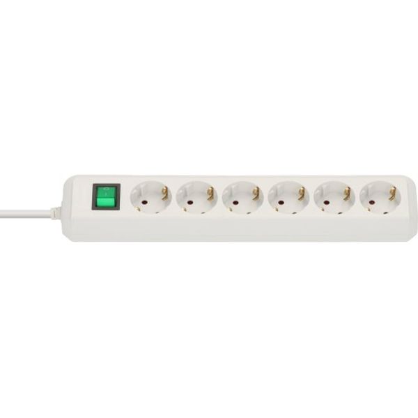 Eco-Line extension lead with switch 6-way white 3m H05VV-F 3G1,5 image 1