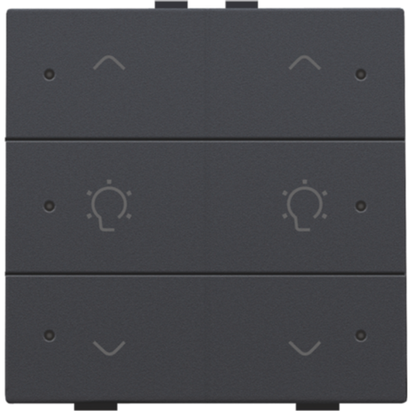 Double dimming control with LED for Niko Home Control, anthracite coat image 1