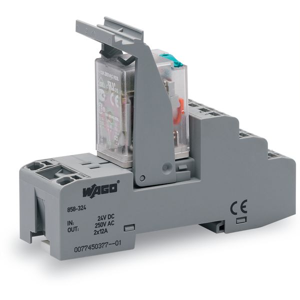 Relay module Nominal input voltage: 24 VDC 2 changeover contacts image 2