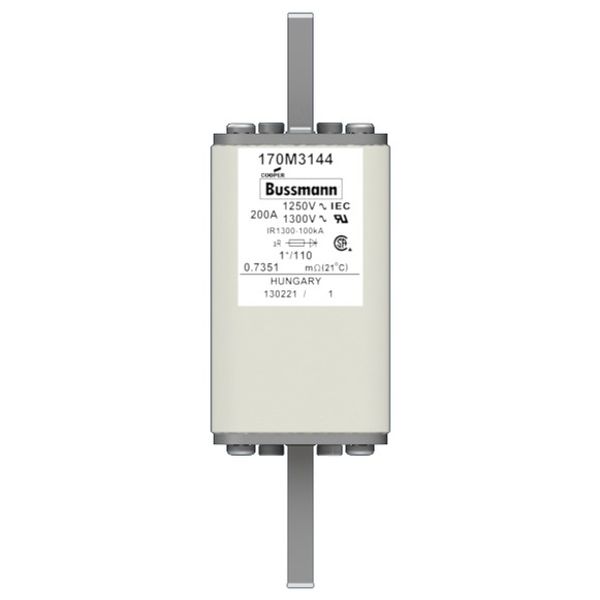 Fuse-link, high speed, 200 A, AC 1250 V, compact size 1, 45 x 45 x 138 mm, aR, DIN, IEC, single indicator image 1