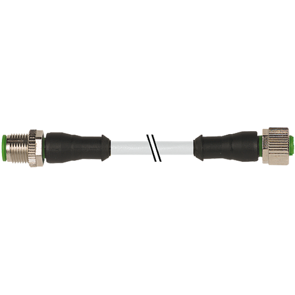 M12 male 0° / M12 female 0° A-cod. PVC 3x0.34 gy UL/CSA 0.6m image 1