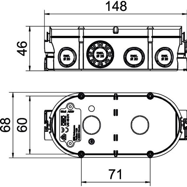 UG 46-DV UP Flush-mounted device box double combination 2x ¨60xH46mm image 2