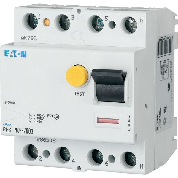 Residual current circuit breaker (RCCB), 40A, 4p, 30mA, type A image 1
