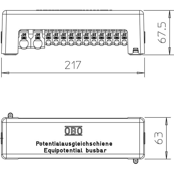 1801 FIN Equipotential busbar  188mm image 2