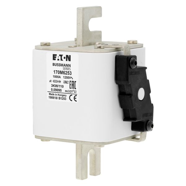 Fuse-link, high speed, 1000 A, AC 1250 V, size 3, 74 x 92 x 141 mm, aR, IEC, single indicator image 7