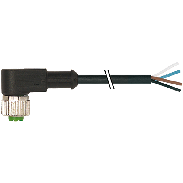 M12 female 90° A-cod. with cable PUR 4x0.34 bk UL/CSA+drag ch. 7m image 1