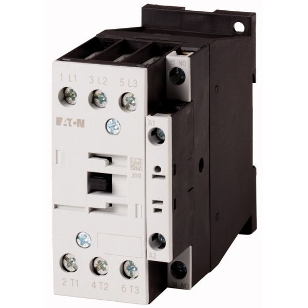 Contactor, 3 pole, 380 V 400 V 18.5 kW, 1 N/O, RDC 24: 24 - 27 V DC, DC operation, Screw terminals image 1