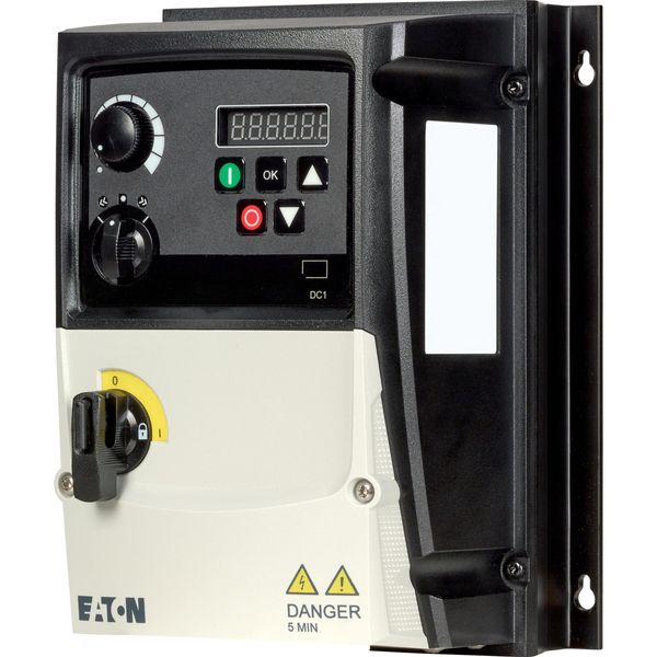 Variable frequency drive, 230 V AC, 3-phase, 2.3 A, 0.37 kW, IP66/NEMA 4X, Radio interference suppression filter, 7-digital display assembly, Local co image 5
