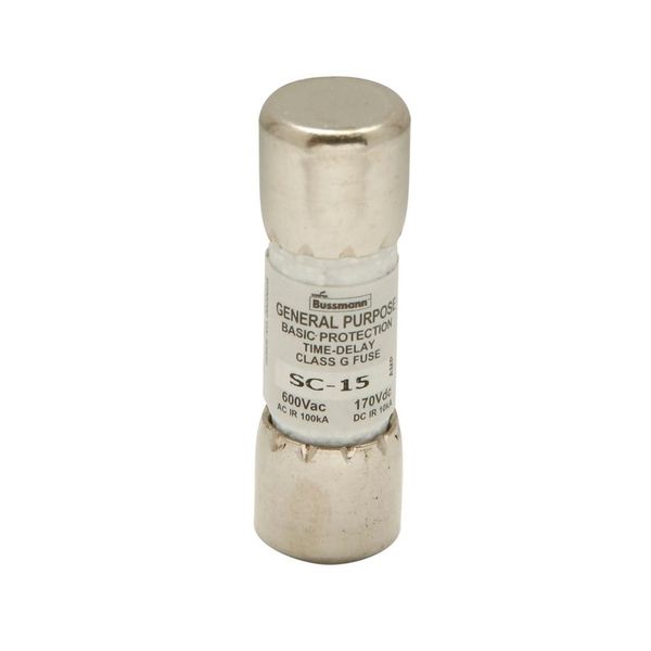 Fuse-link, low voltage, 15 A, AC 600 V, DC 170 V, 33.3 x 10.4 mm, G, UL, CSA, time-delay image 5