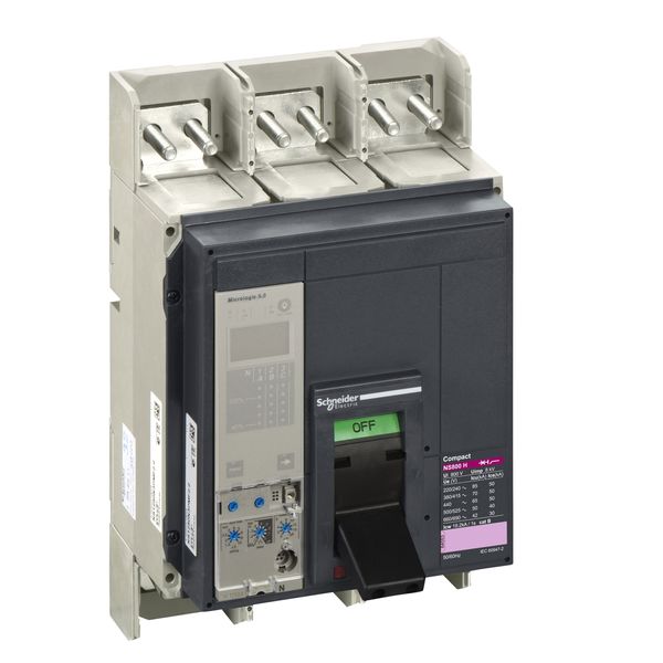 circuit breaker ComPact NS800H, 70 kA at 415 VAC, Micrologic 5.0 trip unit, 800 A, fixed,3 poles 3d image 3