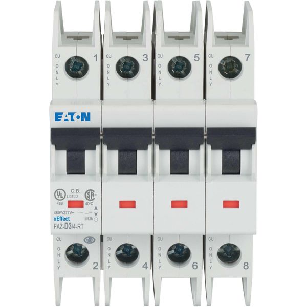 Miniature circuit breaker (MCB), 3 A, 4p, characteristic: D, ring tongue image 13