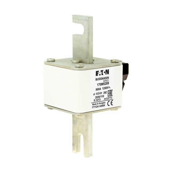 Fuse-link, high speed, 800 A, AC 1250 V, size 2, 61 x 77 x 138 mm, aR, IEC, single indicator image 8