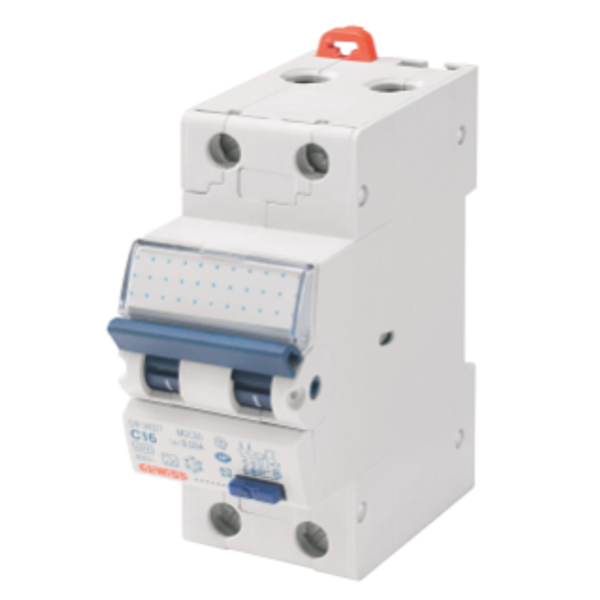 COMPACT RESIDUAL CURRENT CIRCUIT BREAKER WITH OVERCURRENT PROTECTION - MDC 60 - 2P CURVE C 25A TYPE A Idn=0,03A - 2 MODULES image 1