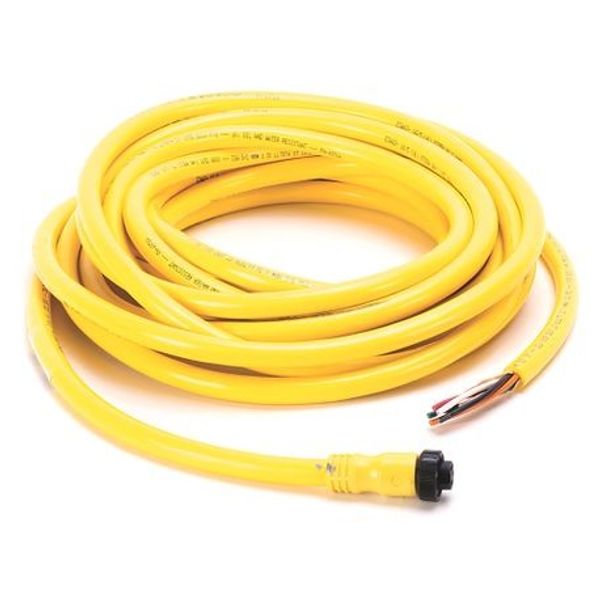 Allen-Bradley, 889N-F5AFC-6F, Mini/Mini Plus, Female, Straight, 5-Pin, PVC Cable, Yellow, Unshielded, US Color Coded, No Connector, 6 feet (1.83 meters) image 1